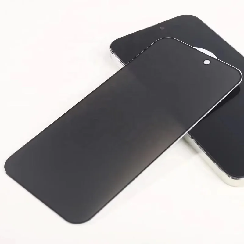 Screen protector applied to an iPhone