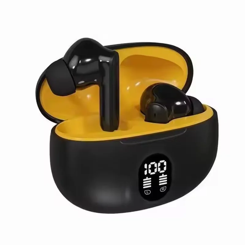Black LED-display earbuds case