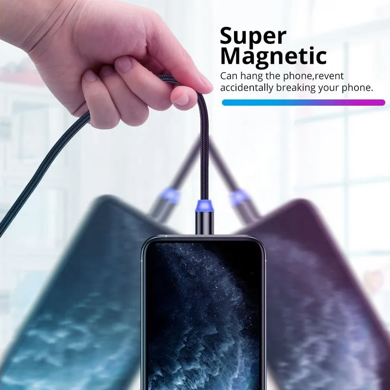 Strong magnet lifts phone by the cable
