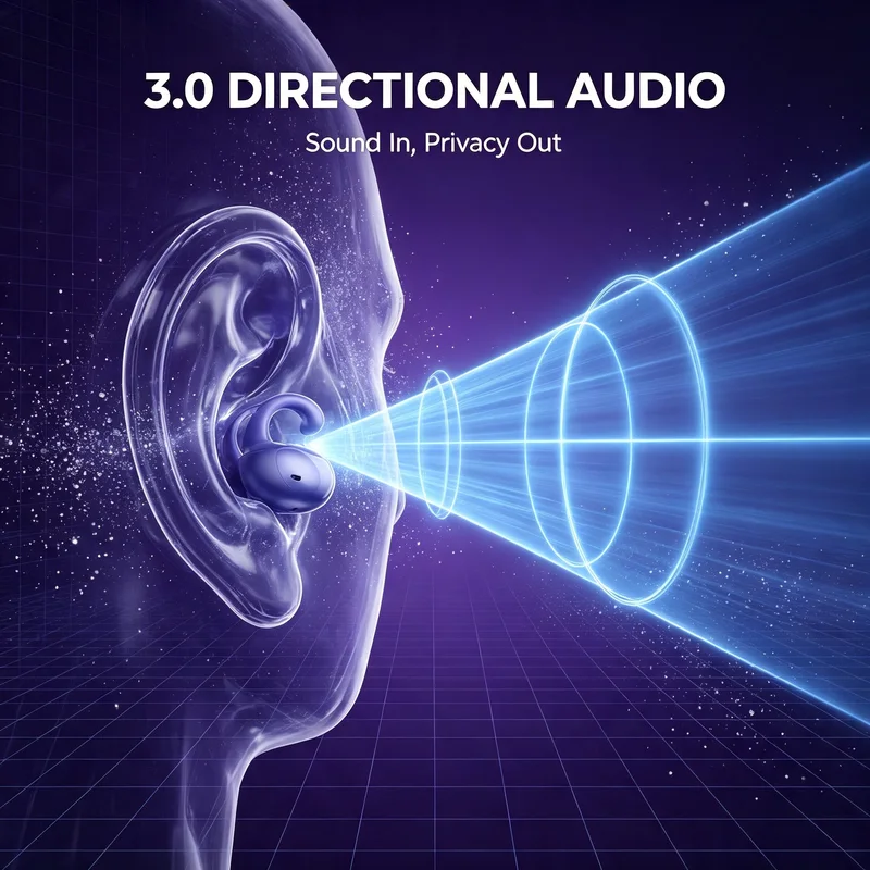 Open-ear earbuds directional audio