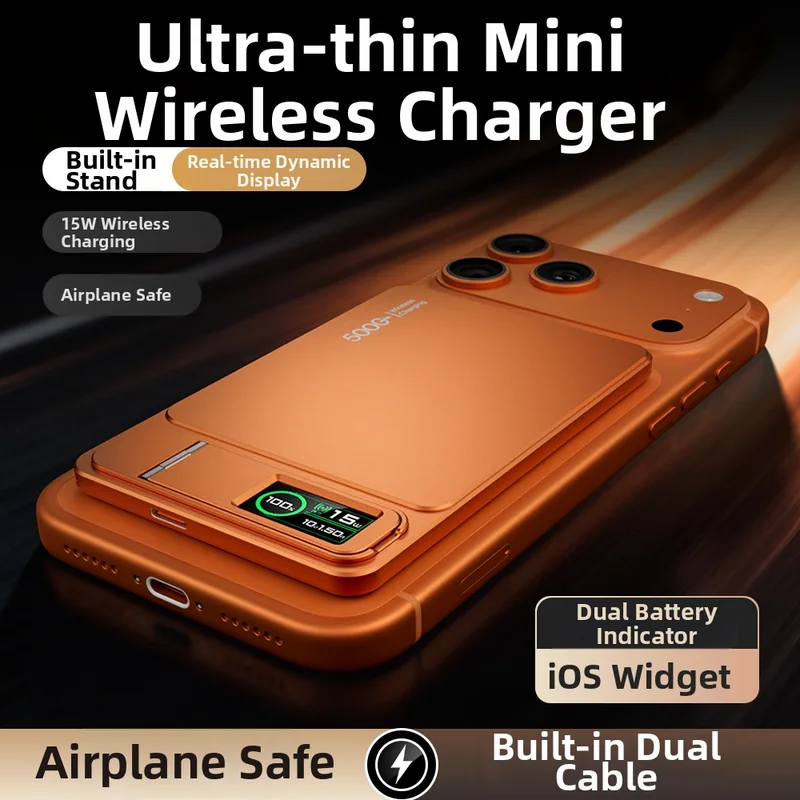MagSafe power bank magnetically attached to a phone