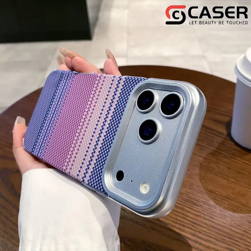 Retro weave case with alloy camera frame