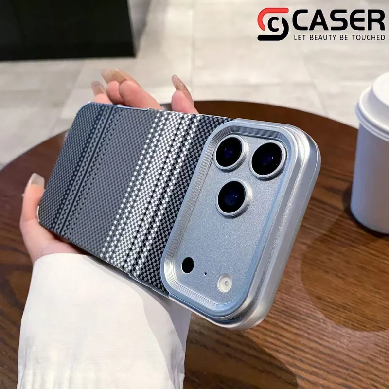 Woven-texture iPhone case in hand