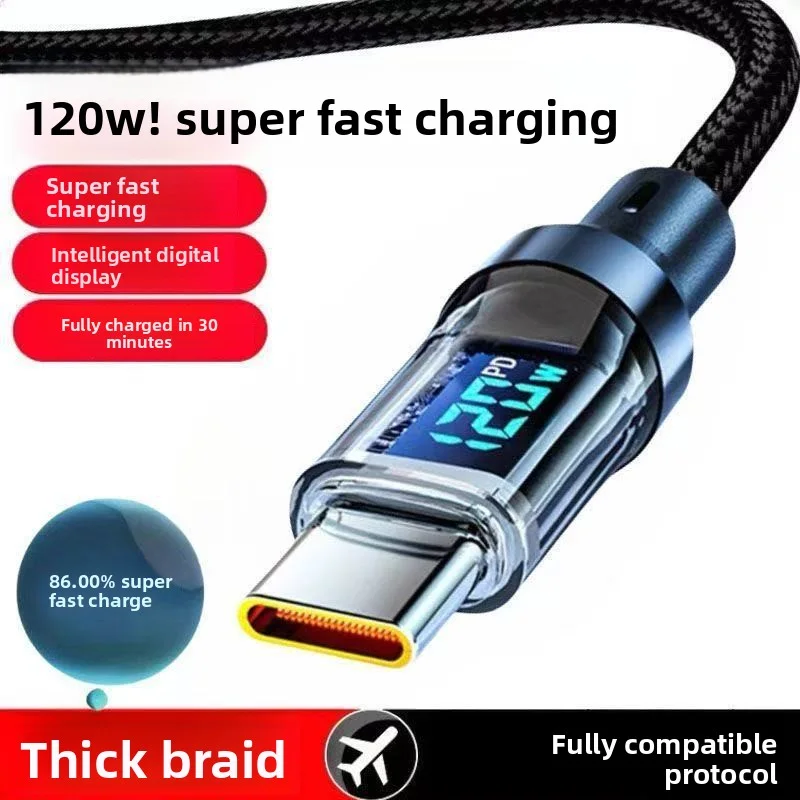 Digital wattage display on the USB-C cable